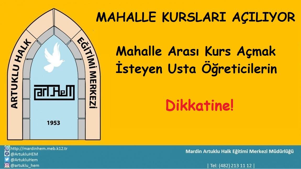 Mahalle arası kurslarımızla ilgili iş ve işlemler başlamıştır...